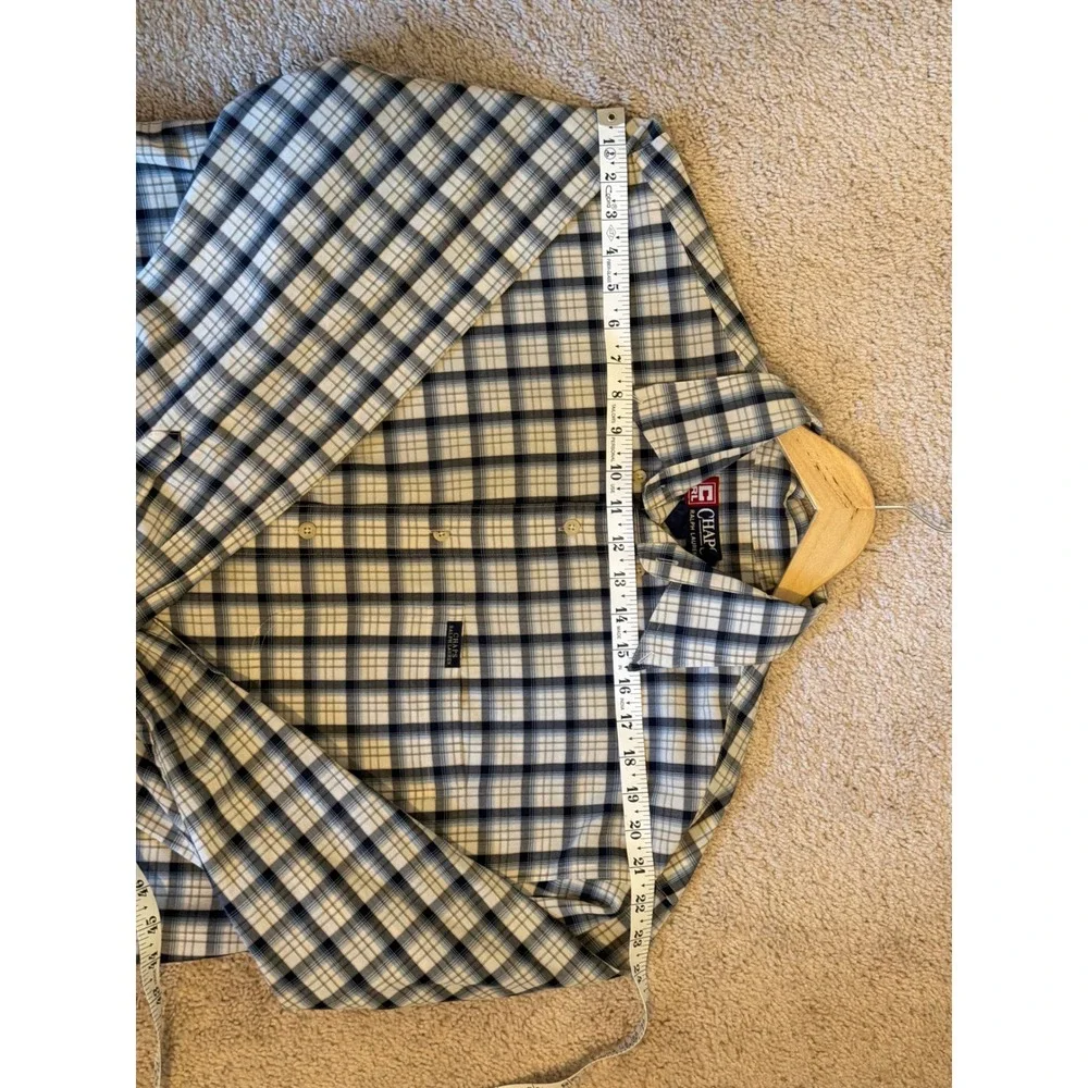 Chaps Ralph Lauren Mens Large Blue Plaid Button Down Long Sleeve Shirt L/G